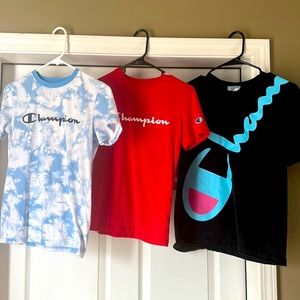 Boys large Champion shirts